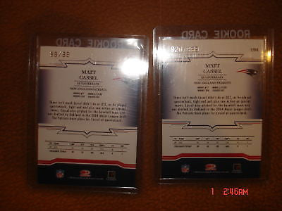 Matt Cassel Rookie 2005 Throwback Threads Holofoil #/99 Rookie 2 Card Lot