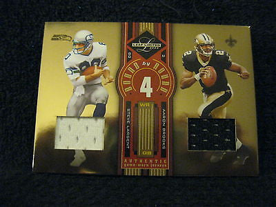 Aaron Brooks/Steve Largent 2005 Leaf Limited Round by Round 2clr Patch #ed 7/75