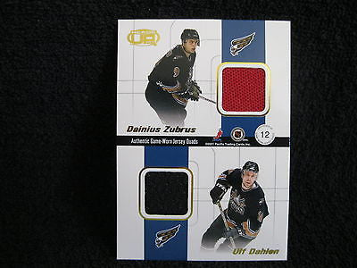 BRUNET/ZHOLTOK/ZUBRUS/DAHLEN 01/02 HEADS UP 4-COLOR QUAD JERSEY PATCH CARD