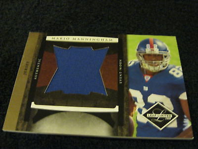 MARIO MANNINGHAM RC 2008 LEAF LIMITED RC JUMBO PATCH CARD#12/50-GIANTS WR RC