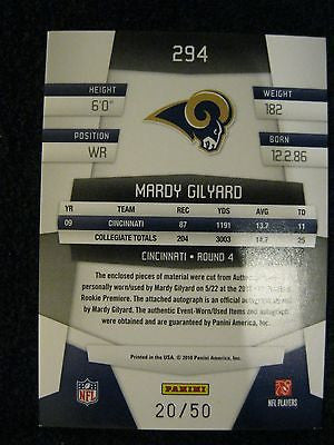 MARDY GILYARD RC 10 LEAF CERTIFIED 3-COLOR SHOE/JERSEY/BALLAUTO BLUE MIRROR#/50