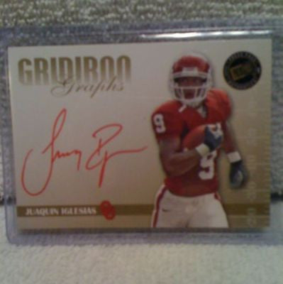 JUAQUIN IGLESIAS 2009 PRESS PASS RED AUTOGRAPH RC CHICAGO BEARS BV $50
