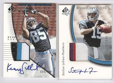 Keary Colbert RC 2004 UPPER DECK SP Authentic 2-Color Patch #/799-PANTHERS WR RC