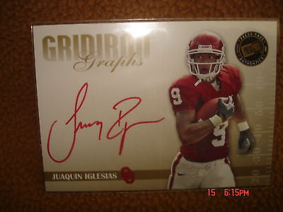 JUAQUIN IGLESIAS 2009 PRESS PASS RED AUTOGRAPH RC CHICAGO BEARS BV $50