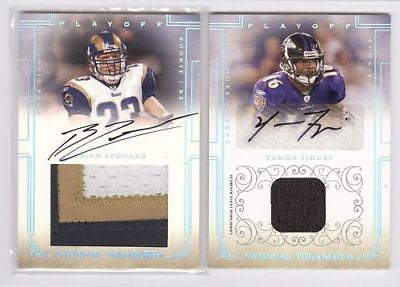 BRIAN LEONARD  NATIONAL TREASURES AUTO 3-CLR PATCH #/99-ST. LOUIS RAMS/BUCANEERS