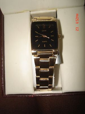 GNW GOLD CLAPSE BAND MEN'S ANALOG ROMAN NUMERIAL WATCH