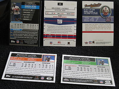 Brandon Jacobs RC 2005 Bowman,Gridiron Gear#,Topps,Topps Chrome,Ultra Rookies