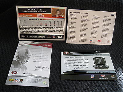 ALEX SMITH RC 2005 LEAF R&S,SWEET SPOT SWATCH,TOPPS,ZENITH TEAM ROOKIES-49ERS QB