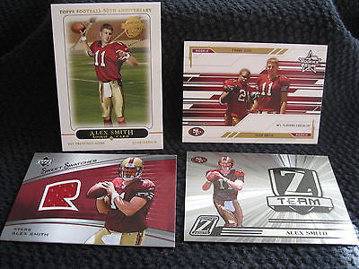 ALEX SMITH RC 2005 LEAF R&S,SWEET SPOT SWATCH,TOPPS,ZENITH TEAM ROOKIES-49ERS QB