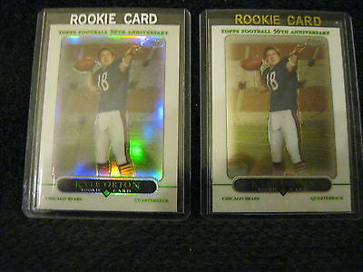 KYLE ORTON 2005 TOPPS CHROME 50TH ANNIVERSARY REFRACTOR RC & REGULAR RCS-2 BEARS