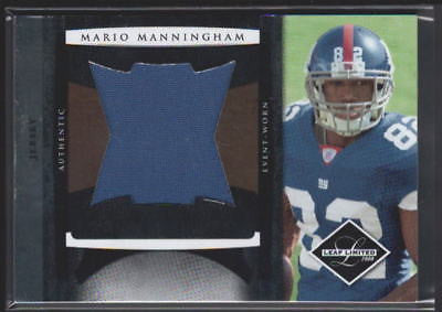 MARIO MANNINGHAM RC 2008 LEAF LIMITED RC JUMBO PATCH CARD#12/50-GIANTS WR RC