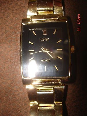GNW GOLD CLAPSE BAND MEN'S ANALOG ROMAN NUMERIAL WATCH