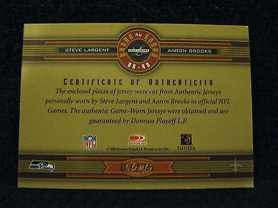Aaron Brooks/Steve Largent 2005 Leaf Limited Round by Round 2clr Patch #ed 7/75