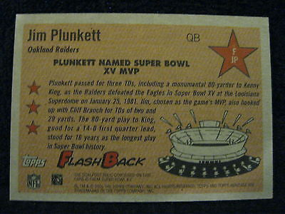 JIM PLUNKETT 2005 TOPPS HERITAGE FLASHBACK RELICS GOAL POST-SUPERBOWL XV MVP