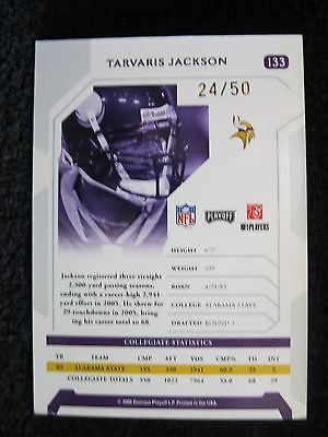 TARVARIS JACKSON RC 2006 PLAYOFF SIGNATURE PROOF ROOKIE CARD#24/50-VIKINGS QB