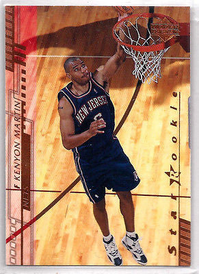 Kenyon Martin ROOKIE 2000/01 2 CARD ROOKIE & 2 CARD GAME WORN JERSEY/PATCH LOT