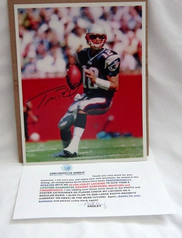 TOM BRADY 8X10 AUTOGRAPHED PHOTOGRAPH WITH COA!PATRIOTS QB GOAT HOF AUTO