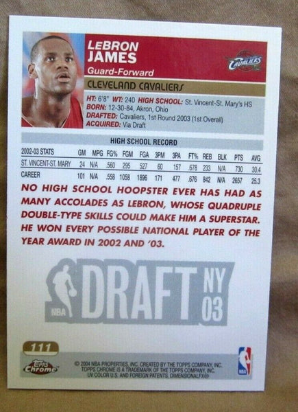 Lebron James RC 2003-2004 Topps Chrome Rookie#111 PSA10? Cavaliers G RC HOF GOAT