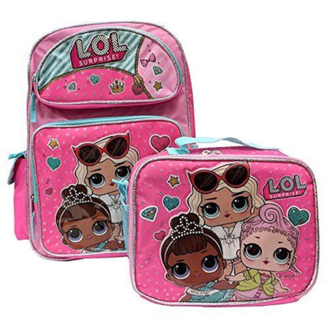 LOL SURPRISE 16" BACKPACK AND LOL SURPRISE MATCHING LUNCH BOX BAG-BRAND NEW AND RARE FIND!