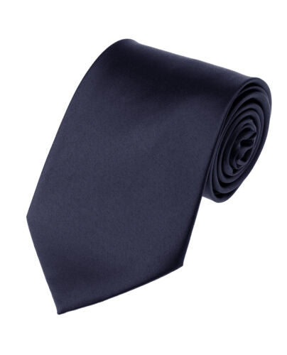 Unisex Royal Blue Silk Feel Neck tie 56" L x 3" W-Dark Blue NeckTie-New