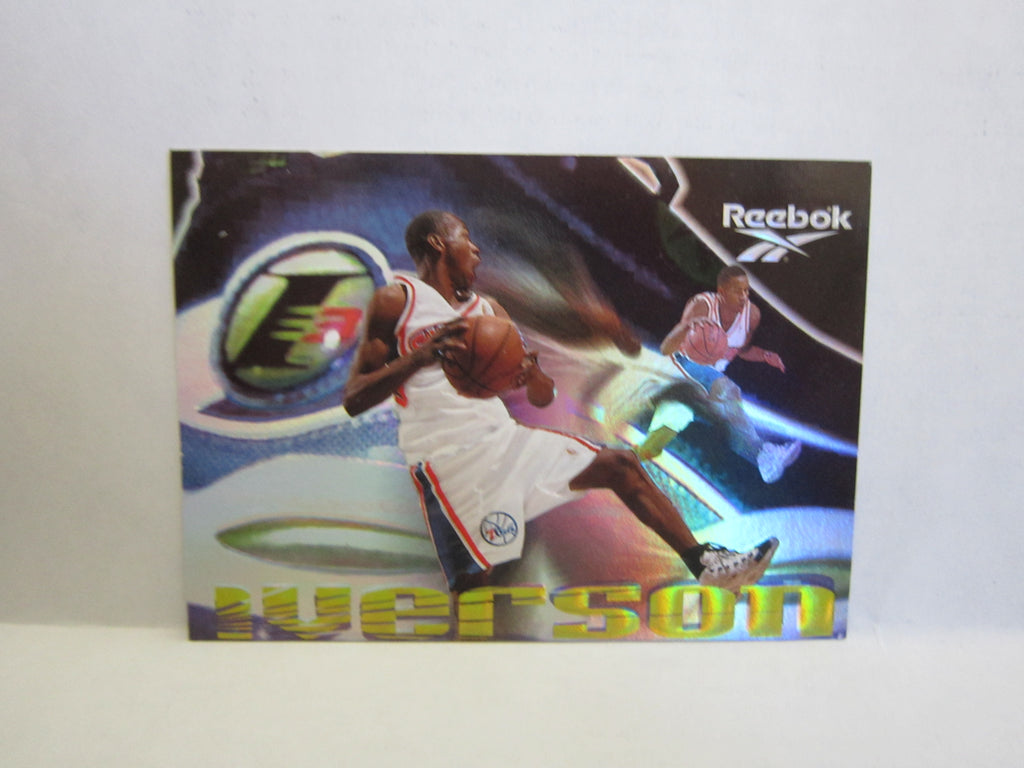 Allen Iverson 1997-98 Skybox Reebok The Answer Nike Shoe Promo Rainbow Refractor Card
