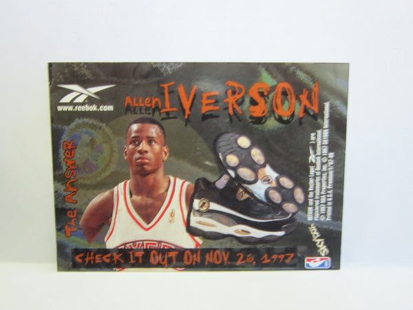 Allen Iverson 1997-98 Skybox Reebok The Answer Nike Shoe Promo Rainbow Refractor Card